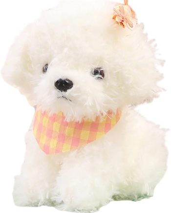8inch Dog Plush Stuffed Animal, Stuffed Dog Plush Toy, Great Gift for Kids Home Recor (White)