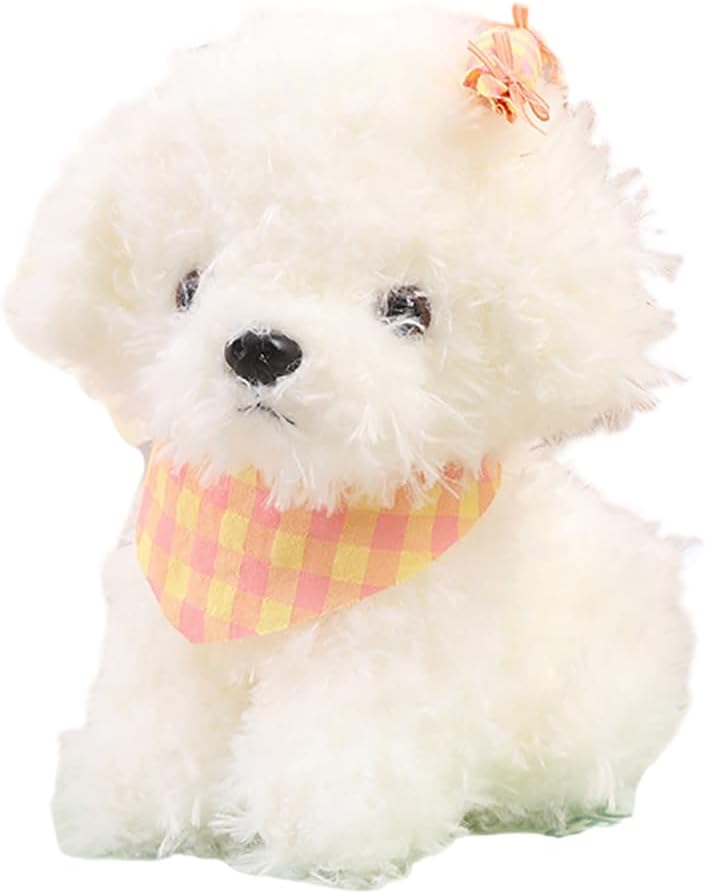 8inch Dog Plush Stuffed Animal, Stuffed Dog Plush Toy, Great Gift for Kids Home Recor (White)