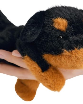 Rottweiler Dog Plush Cute Dog Stuffed Animals Small Puppy Plushies Toy Pillow Gifts for Kids Black