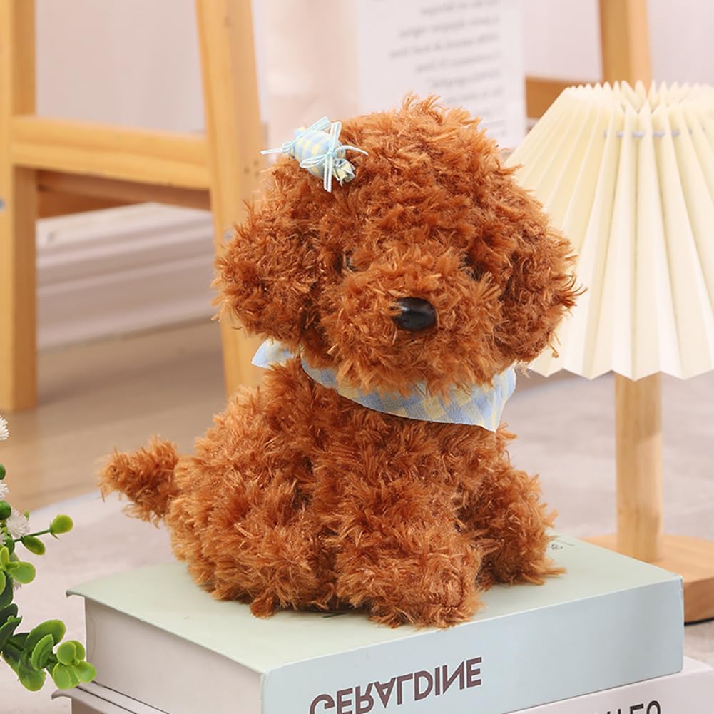 8inch Dog Plush Stuffed Animal, Stuffed Dog Plush Toy, Great Gift for Kids Home Recor (Brown)