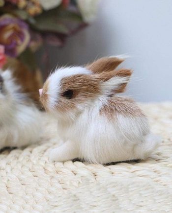 Mini Simulation Rabbits, Realistic Cute Plush Rabbits Lifelike Plush Bunny Realistic Rabbit Miniatures, White Rabbits Home Party Decors Model Gift Miniatures Decorations