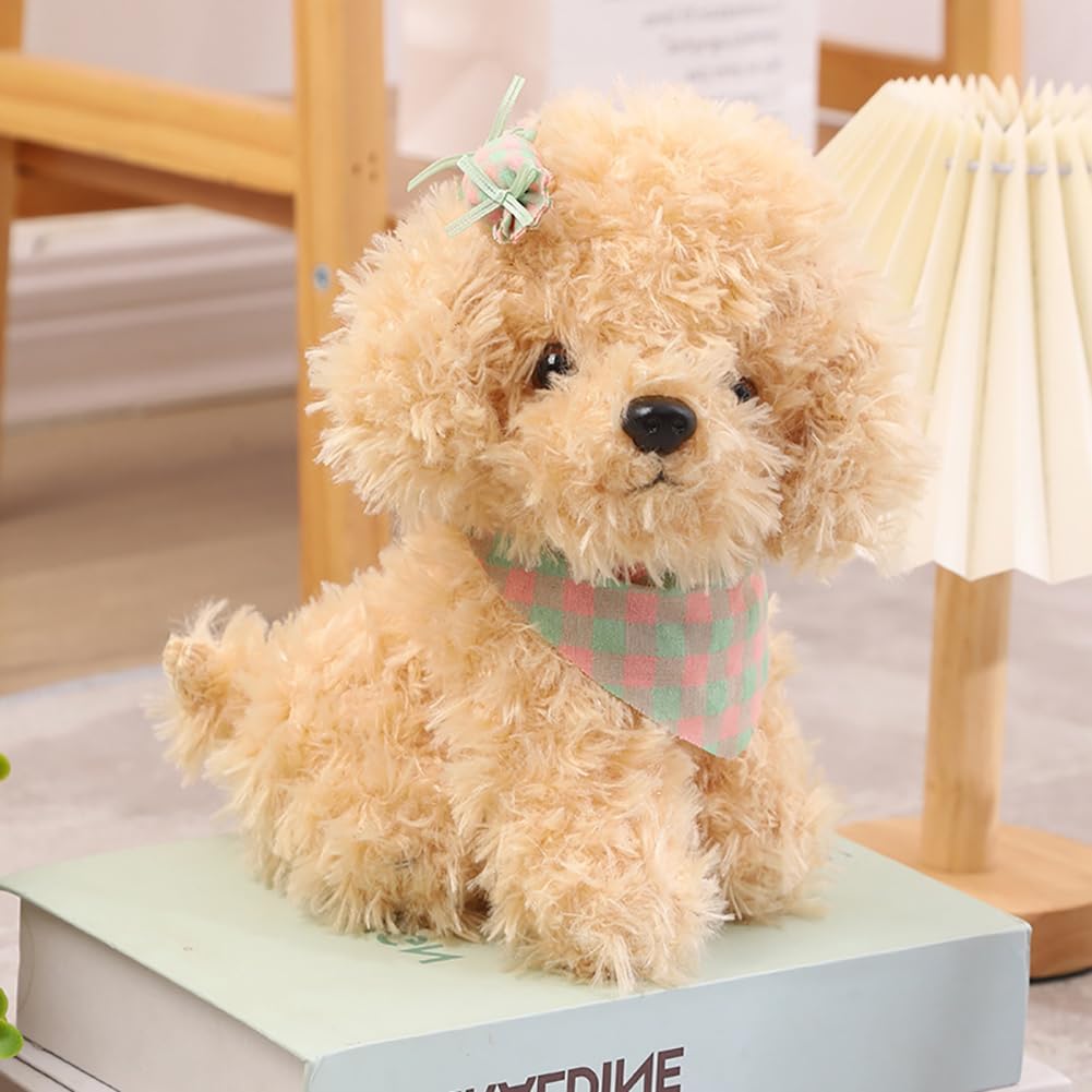 8inch Dog Plush Stuffed Animal, Stuffed Dog Plush Toy, Great Gift for Kids Home Recor (Beige)