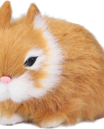 Bunny Stuffed Animal, Miniature Plush Rabbits, Realistic Plush Easter Rabbits, Furry Bunny Keychain, Soft Figurine Bunny for Table Decoration Gifts Stuffed Animal (Orange)