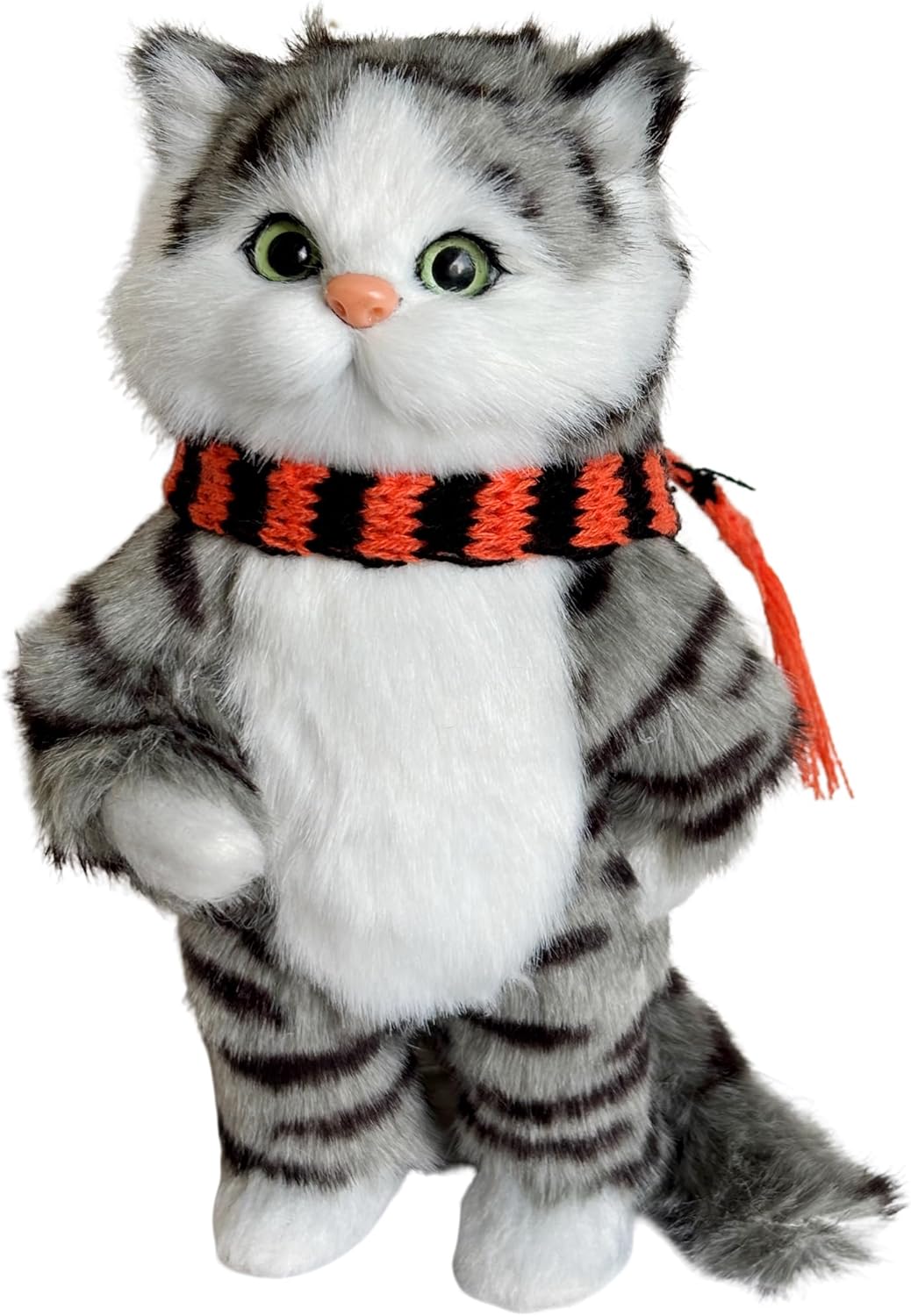 Plush Faux Fur Cat Holiday Decorative Kitten Simulation Kitty Collectible Gift for Cat Lovers
